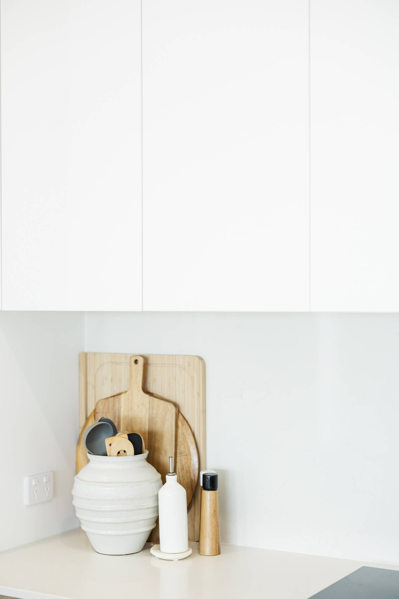 Commercial detail photo of a kitchen in an Airbnb.