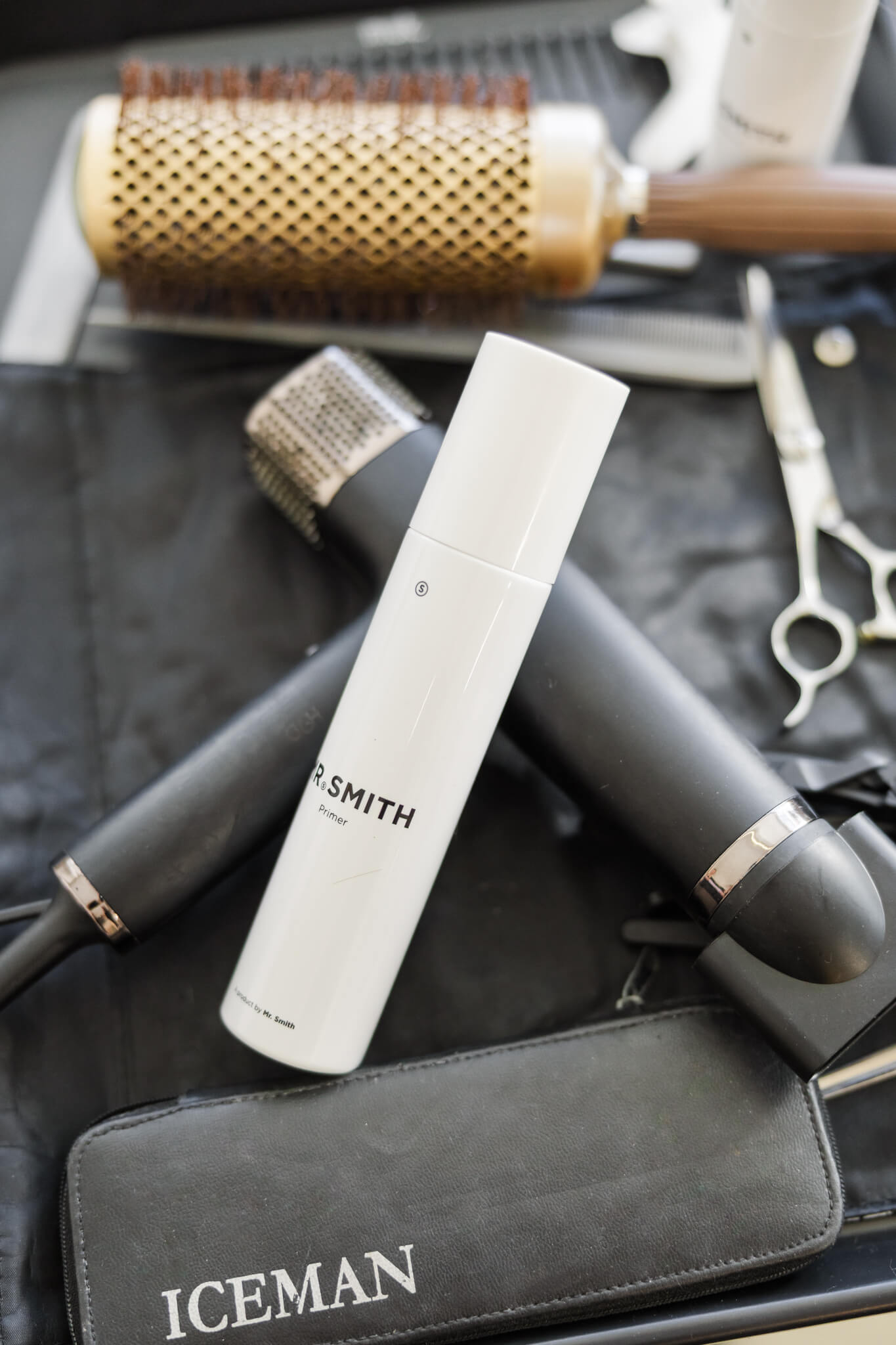 A branding photo of a set of tools used by a hairdresser.